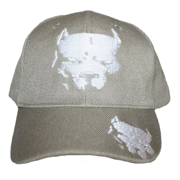 Pit Bull Baseball Cap Adult Adjustable One Size Fits Most (Khaki)