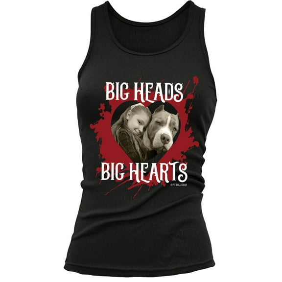 Pit Bull Big Heads Big Hearts Womens' Fitted Tank Shirt Gift Pitbull Accessories