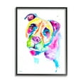 thumbnail image 1 of Pit Bull Casual Watercolor Style Animals & Insects Graphic Art Black Framed Art Print Wall Art, 1 of 7