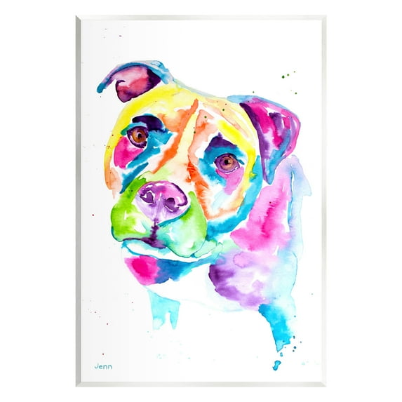 Pit Bull Casual Watercolor Style Animals & Insects Graphic Art Unframed Art Print Wall Art