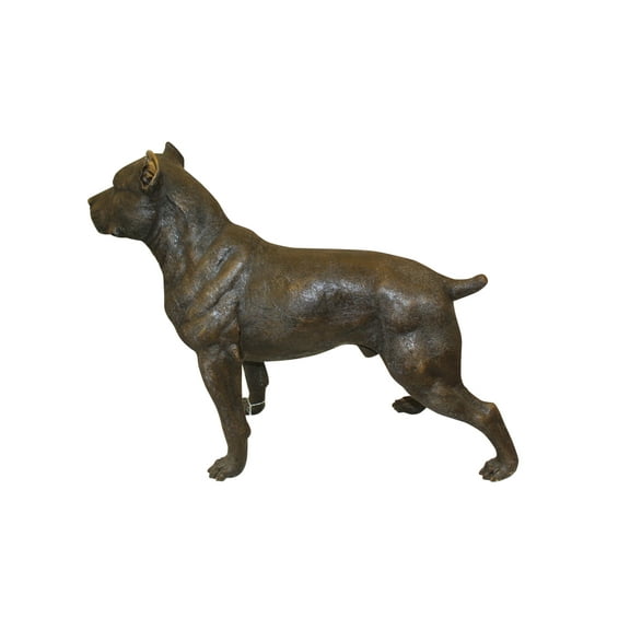 Pit Bull Dog Bronze Statue - Size: 33"L x 11"W x 26"H.