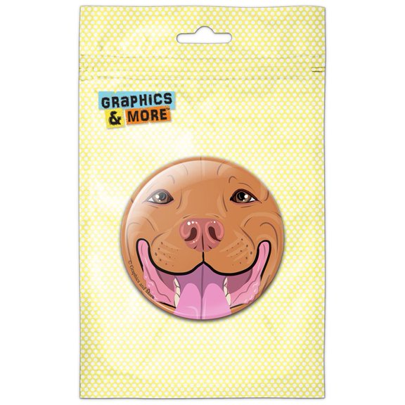 Pit Bull Face Red Nose Pet Dog Pinback Button Pin Badge