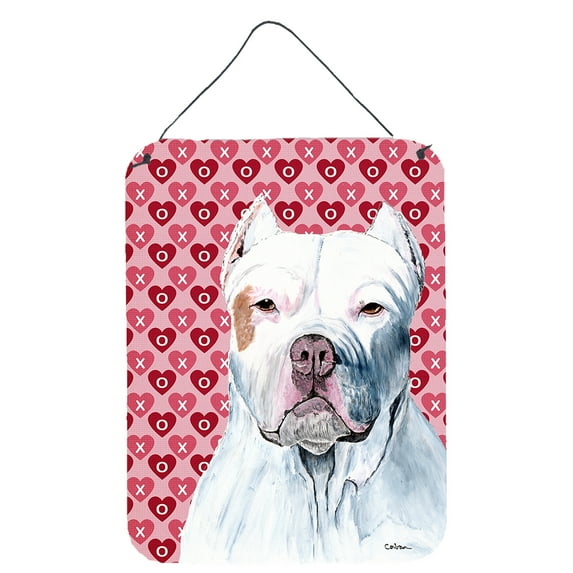 Pit Bull Hearts Love and Valentines Day Portrait Wall or Door Hanging Prints