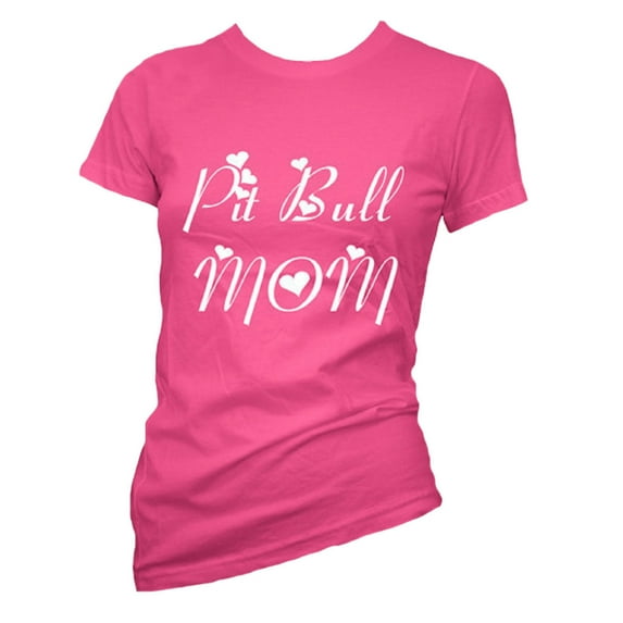 Pit Bull Mom Women's Slim Fit T-Shirt Pink (2XL)