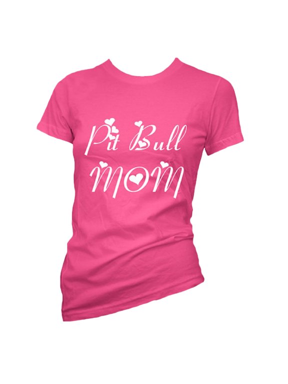 Pit Bull Mom Women's Slim Fit T-Shirt Pink (2XL)