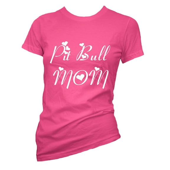 Pit Bull Mom Women's Slim Fit T-Shirt Pink (XL)