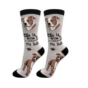 E&S Pets Pit Bull Socks - Life is Better Socks for Pet Lovers - Cute Unisex Socks - One Size Fits Most