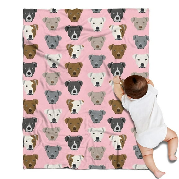 Pit Bull Terrier Blanket,Comfortable Soft Flannel Throw Blanket,All Season,Warm Lightweight Blankets for Sofa Bed Couch Living Room Chair,30"x40"