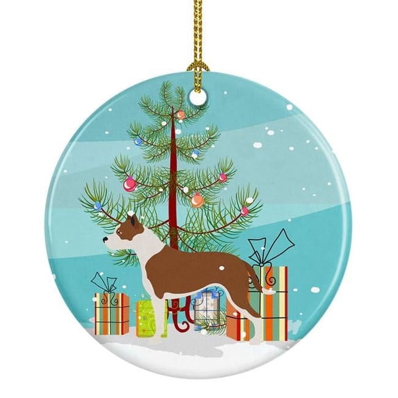 Pit Bull Terrier Christmas Ceramic Ornament