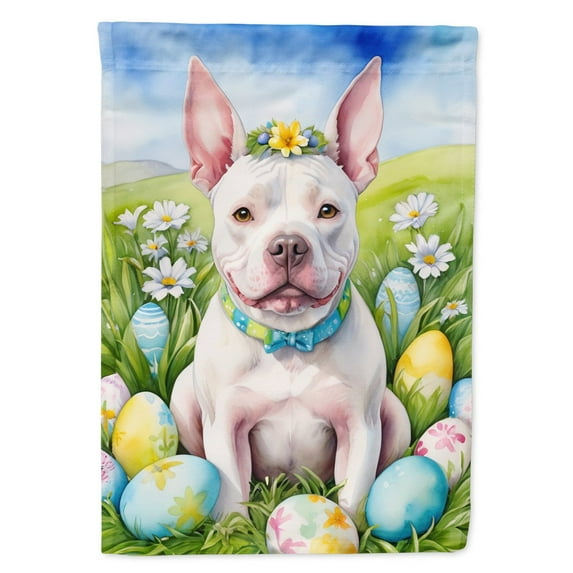 Pit Bull Terrier Easter Egg Hunt Garden Flag
