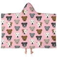 thumbnail image 1 of Pit Bull Terrier Hooded Bath Towel，60"x35" for Ages 3 To 12 Kids, Quick Dry Lightweight Soft Microfiber Hood Beach Towel Cover Up for Kids, 1 of 7
