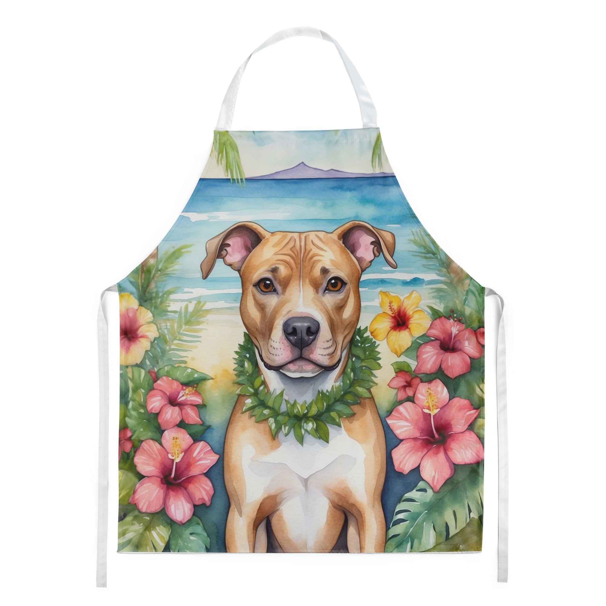 Pit Bull Terrier Luau Apron 27 in x 30 in