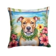 thumbnail image 1 of Pit Bull Terrier Luau Throw Pillow 14 in x 14 in, 1 of 5