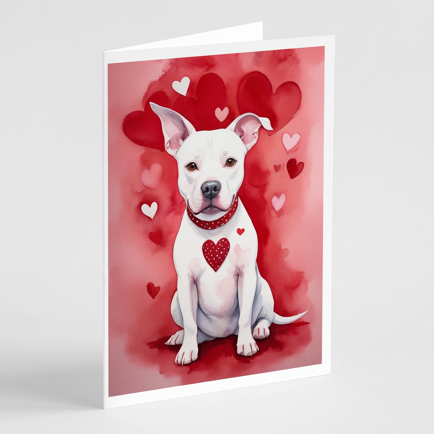 Pit Bull Terrier My Valentine Greeting Cards Pack of 8 7 in x 5 in