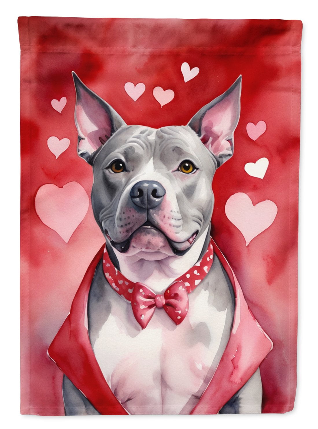 Pit Bull Terrier My Valentine House Flag