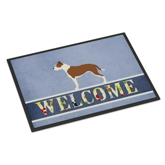 Pit Bull Terrier Welcome Indoor or Outdoor Mat - 18 x 27 in.