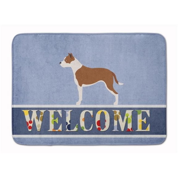Pit Bull Terrier Welcome Machine Washable Memory Foam Mat