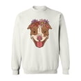 thumbnail image 1 of Pit Bull With Flowers Sweatshirt Women -SPIdeals Designs, Female 5X-Large, 1 of 4