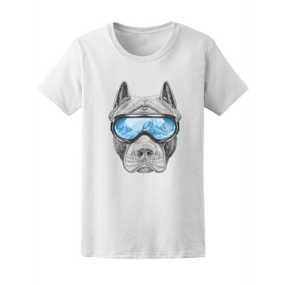 Pit Bull With Goggles T-Shirt Men -Image by Shutterstock, Male 3X-Large