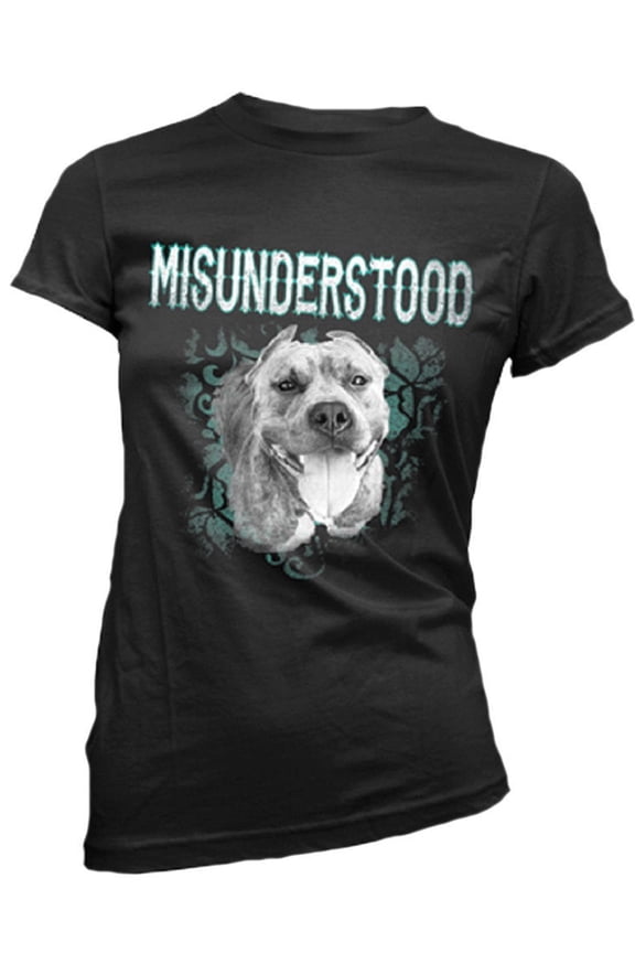 Pit Bull Women's T-Shirt Misunderstood Fitted Shirt, Pit Bull gift, Pit Bull Mom