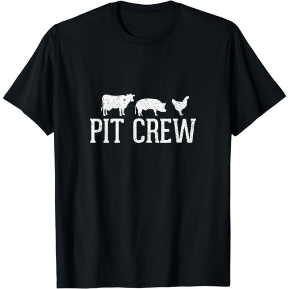 Pit Crew Cow Pig Chicken Barbecue T-Shirt