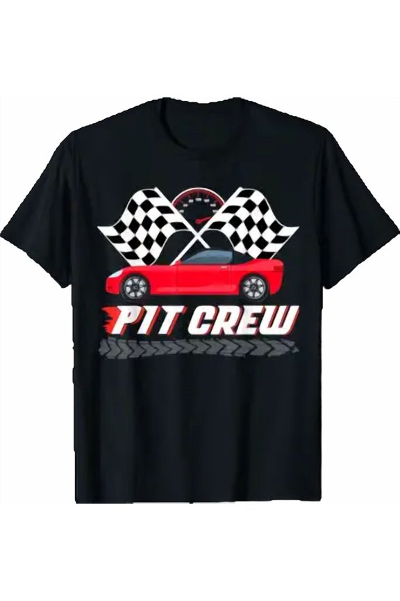 Pit Crew Race Car Birthday Party Racing Family T-Shirt