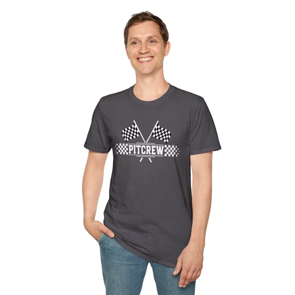 Pit Crew Racing, Gildan Unisex Softstyle T-Shirt, Racer Graphic Tee, S-3XL