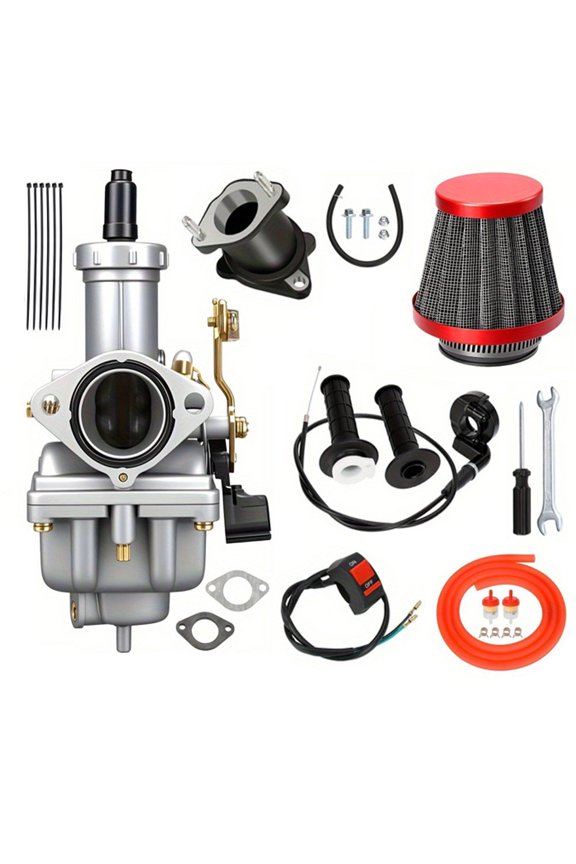 Pit Dirt Bike PZ27 with Throttle Cable Assembly Carburetor Kit Compatible with TaoTao Coolsport CG 125cc 150cc 200cc 250cc 4 Stroke Engine Dirt Bike ATV Pit Bike XR100 Go Kart Lifan Parts