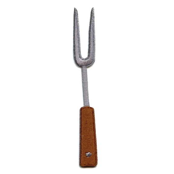 Pit Fork BBQ Utensil Emoji Embroidered Iron On Patch