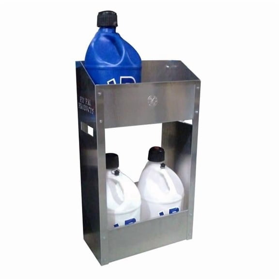 Pit-Pal Products  23 x 43 x 12 in. 4 Bay Utility Fuel Jug Rack - Aluminum - Natural