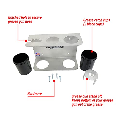 Pit Posse PP3363 Hand Grease Gun Tube Holder Rack Made in USA Holds