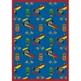 thumbnail image 1 of Pit Stop Blue 5 ft.4 in. x 7 ft.8 in. WearOn Nylon Machine Tufted- Cut Pile Just for Kids Rug, 1 of 1