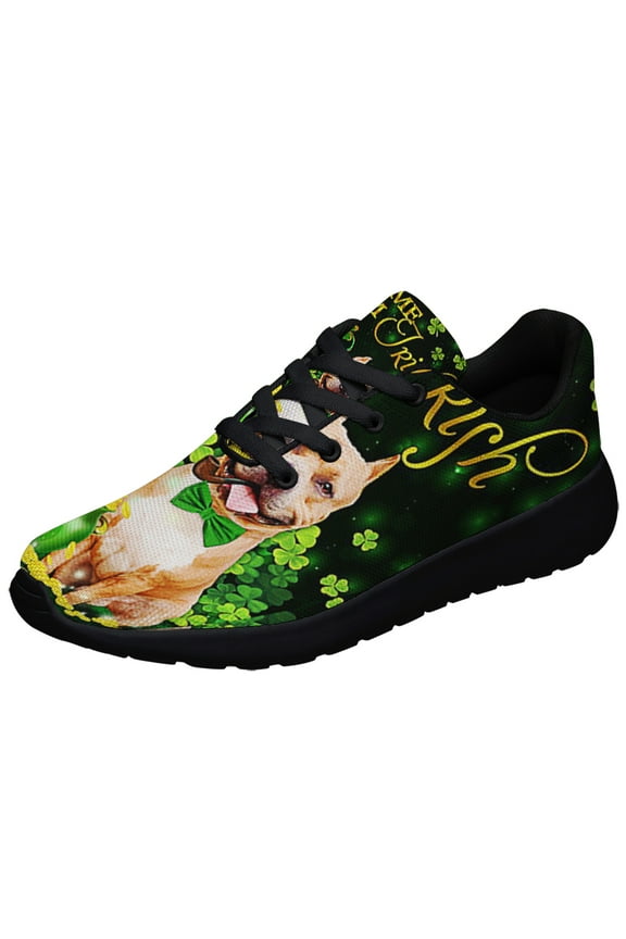 Pit bull Kiss Me I'm Irish St Patrick's Day Shoes Sneakers Black Size 6