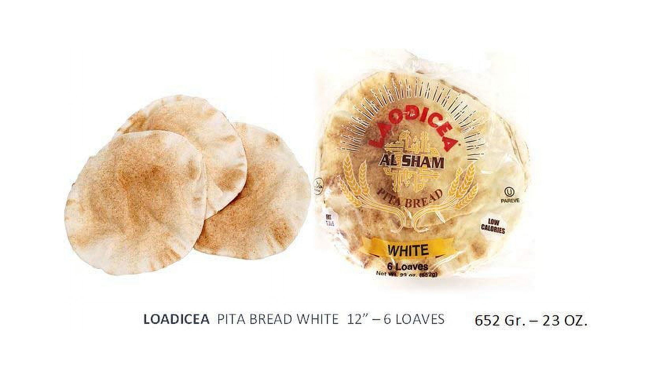 Pita Bread - White 12", 10 Bags - 6 loaves (SHIPS ON FRIDAYS)