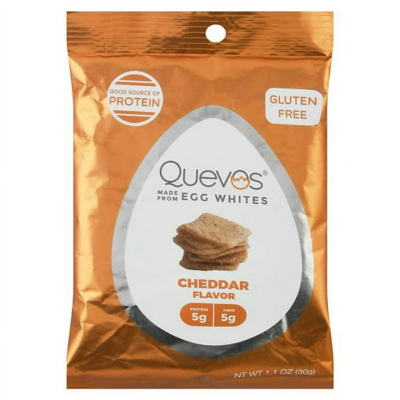 Quevos 2478824 1.1 oz Cheddar Egg White Chip, Case of 12