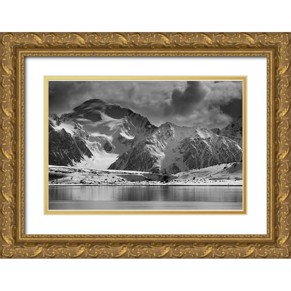 Pitamitz, Sergio 18x13 Gold Ornate Wood Framed with Double Matting Museum Art Print Titled - Lilliehookbreen Glacier-Spitsbergen-Svalbard Islands-Norway
