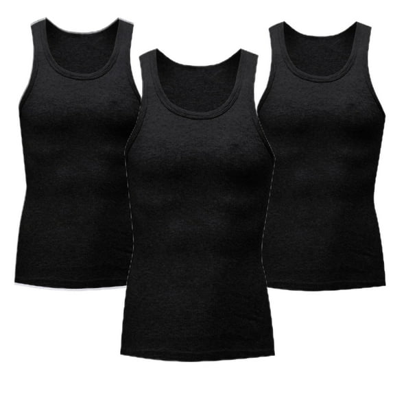 Pitauce 3 Pack Mens Quick Dry Workout Tank Tops Slim Fit Crew Neck Sleeveless Tee Shirt Bodybuilding Cooling Muscle Shirts for Gym Athletic Sports