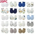 thumbnail image 1 of Pitauce 9/15/20 Pairs Newborn Baby Cute Cotton Mittens Infant No Scratch Mittens Toddler Boys Girls Gloves 0-12 Months, 1 of 3