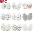 thumbnail image 1 of Pitauce 9/15/20 Pairs Newborn Baby Cute Cotton Mittens Infant No Scratch Mittens Toddler Boys Girls Gloves 0-12 Months, 1 of 3