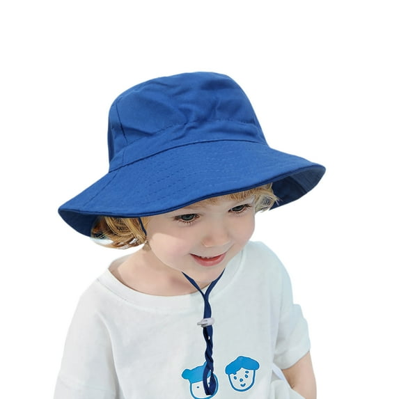 Pitauce Baby Boys Girls Cotton Bucket Hat Toddler Wide Brim Sun Hat Summer Outdoor Beach UV Sun Protection Hats for Kids 0-6 Years
