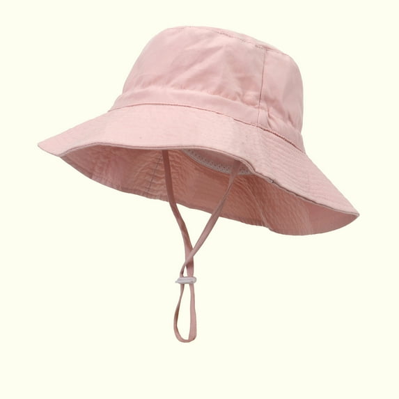 Pitauce Baby Boys Girls Cotton Bucket Hat Toddler Wide Brim Sun Hat Summer Outdoor Beach UV Sun Protection Hats for Kids 0-6 Years