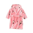 thumbnail image 1 of Pitauce Girls Hooded Bathrobe Toddler Kids Soft Flannel Pajama Robes Warm Night-Robe Sleepwear 1-8 Years, 1 of 3