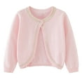thumbnail image 1 of Pitauce Girls Long Sleeve Cardigan Sweater Button Up Reffled Knit Sweater Open Front Solid Color Lightweight Cardigan, 1 of 8