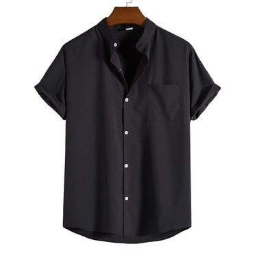 Pitauce Hawaiian Shirt for Men Short Sleeve Button Down Shirts Casual Loose Fit Oversized Bowling Shirt Solid Color Summer Vacation Beach Shirts with Pocket