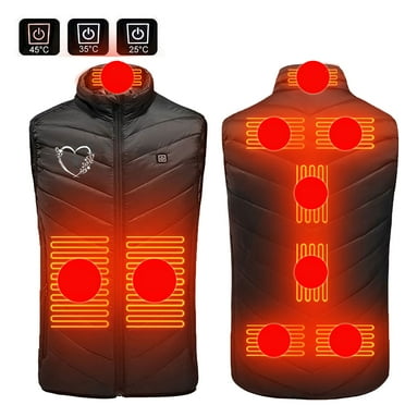 Pitauce Heated Vest for Unisex, Winter Waterproof Smart Electric Heating Keep Warm Vests, Outdoor Windproof 3 Temperature Control Rechargeable Vest on Clearance