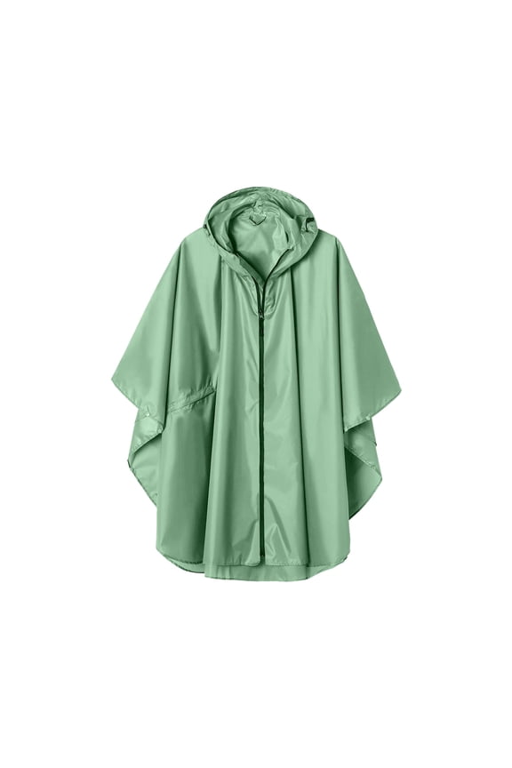 Hooded Zipper Rain Ponchos for Adults Waterproof Raincoat Lightweight Rain Jacket with Pockets