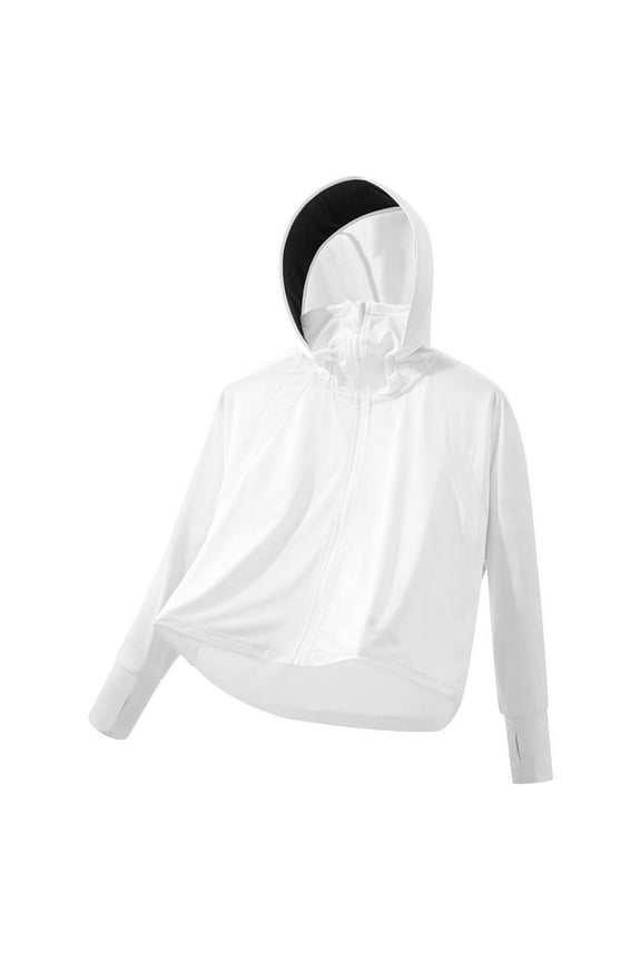 Kids Boys Girls UPF 50+ Rash Guard UV Sun Protection Summer Cooling Shirt Long Sleeve Lightweight Hooded Jacket