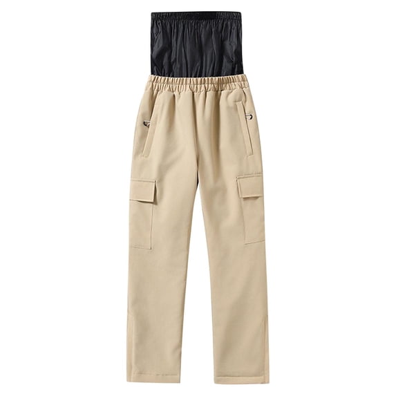 Pitauce Kids Double-Layed Insulated Snow Pants with Pockets, Waterproof Outdoor Hiking Pants, Winter Snowboard Pant for Boys Girls 8-16 Years