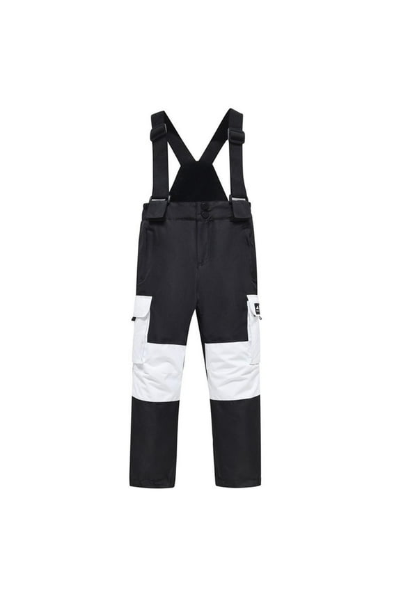 Kids Snow Ski Pants Bib Pants Insulated Overalls Boys Girls Waterproof Outdoor Hiking Pants Fleece Snowboard Pant(6-16 Years)