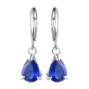 Summer Savings 2024! Pitauce Ladies Fashion Colorful Diamond Water Drop Earrings Jewelry Teardrop Leverback Dangle Earrings Plated Hypoallergenic on Clearance